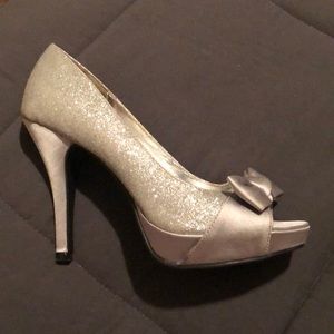 Silver glitter high heel